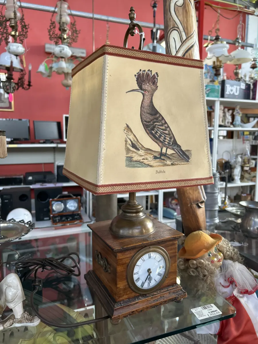 LAMPADA VINTAGE DA TAVOLA C/OROLOGIO (SCONTATO)