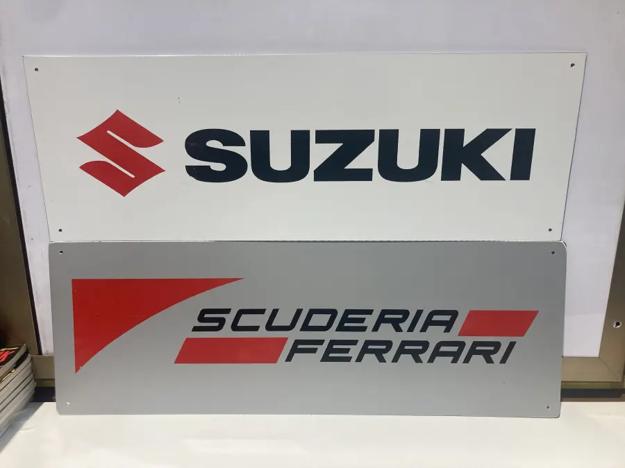 insegne su lamiera 75x27 miste