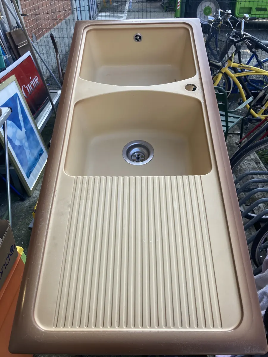 lavandino 2 vasche ceramica c/sgocc